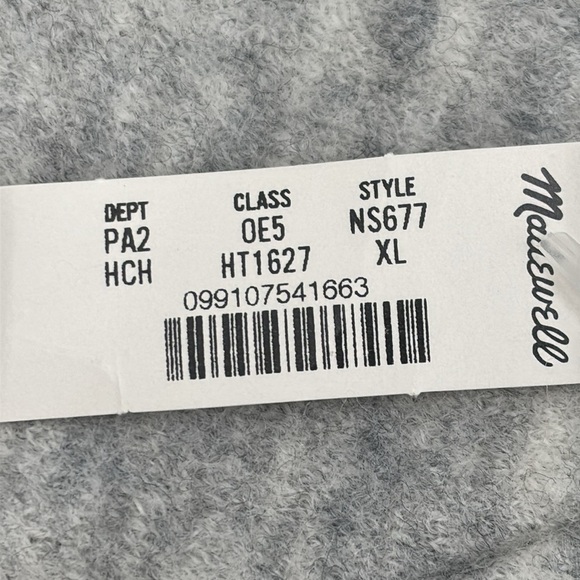 Madewell Boiled Wool Sweater Shirt Jacket Heather chrome grey size XL NWT NS677 - Picture 9 of 13